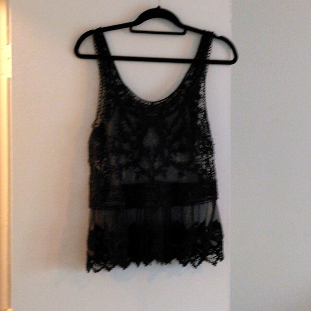 Black lacy top